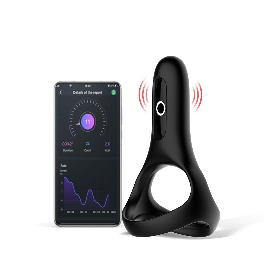 Magic Motion Rise vibruojantis varpos žiedas, valdomas programėle, juodas