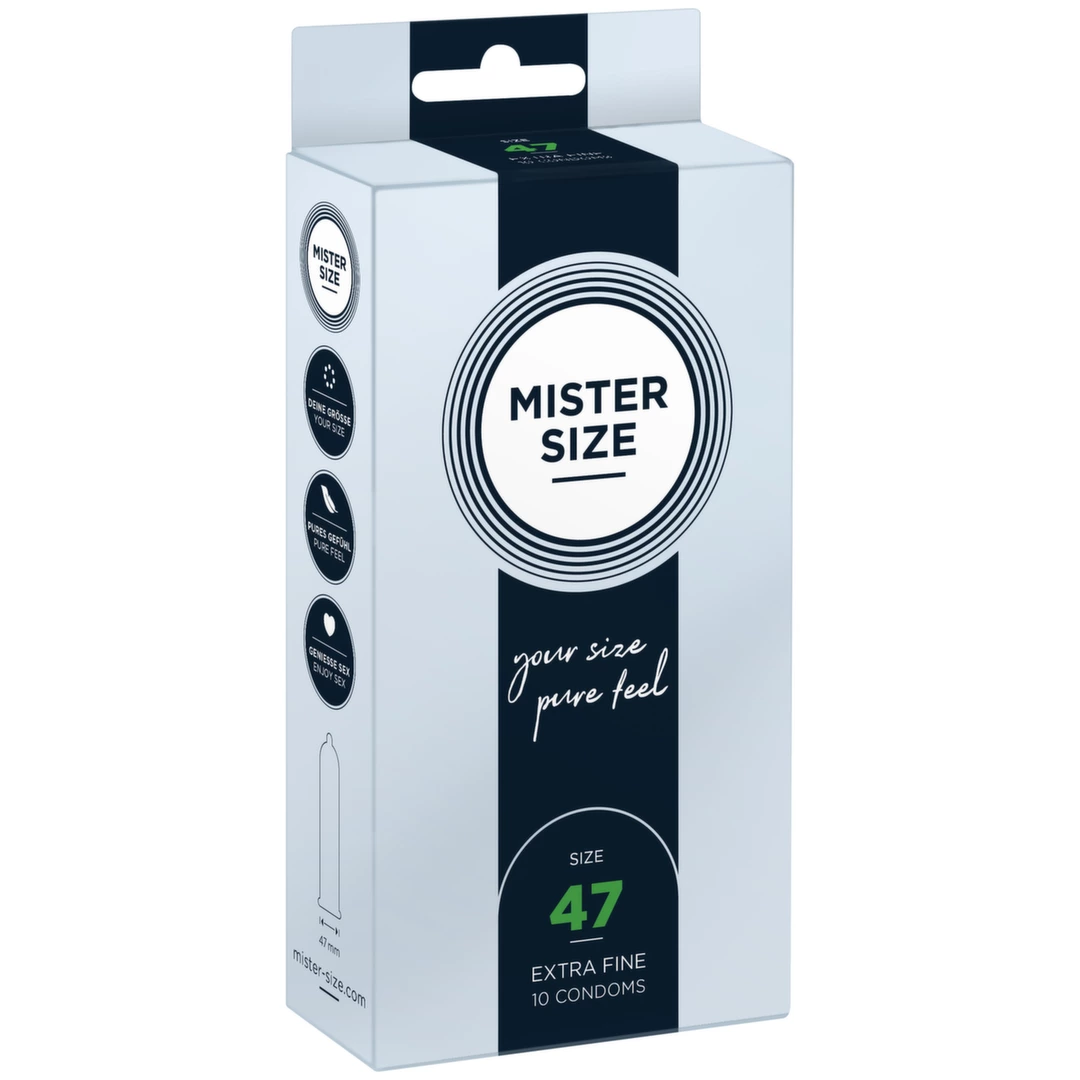 Mister Size 47 mm pritaikyto dydžio prezervatyvai, 10 vnt.