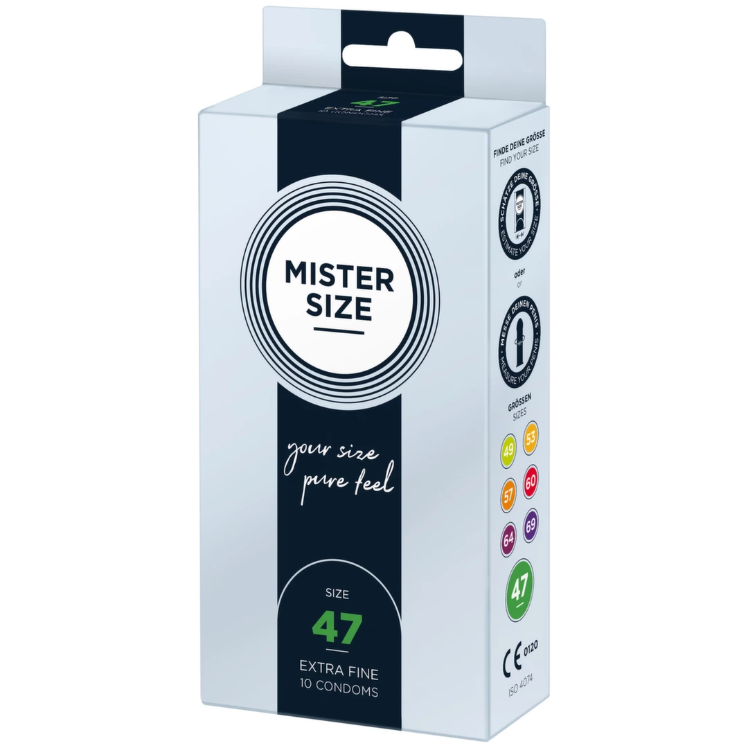 Mister Size 47 mm pritaikyto dydžio prezervatyvai, 10 vnt.
