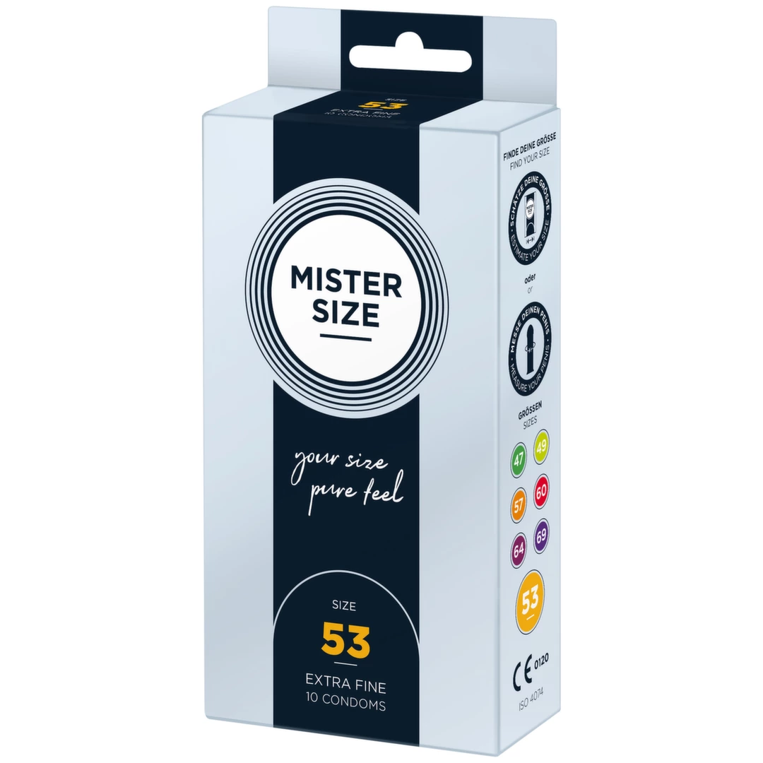 Mister Size 53 mm pritaikyto dydžio prezervatyvai, 10 vnt.