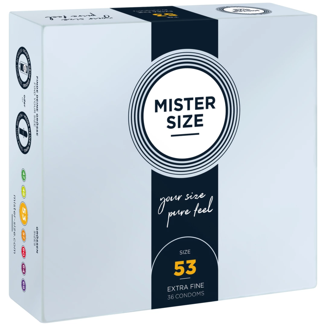 Mister Size 53 mm prezervatyvai iš natūralaus latekso, 36 vnt.