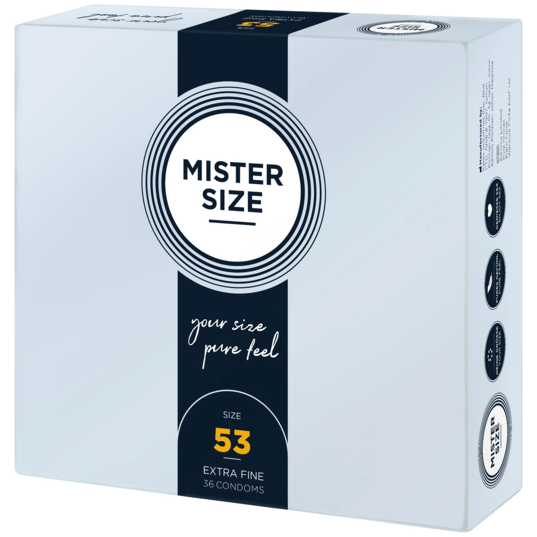 Mister Size 53 mm prezervatyvai iš natūralaus latekso, 36 vnt.