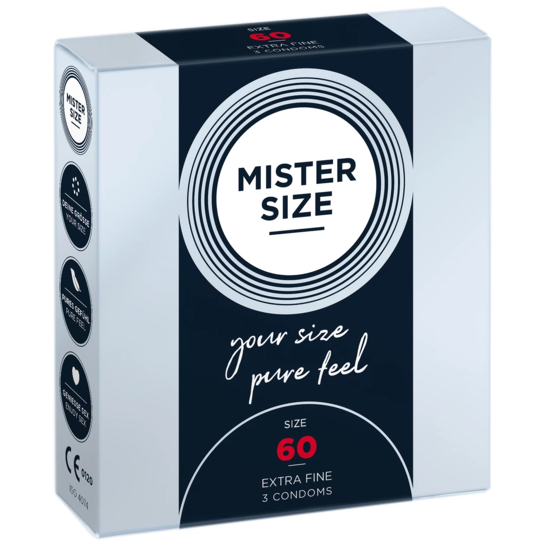 Mister Size 60 mm prezervatyvai, 3 vnt.