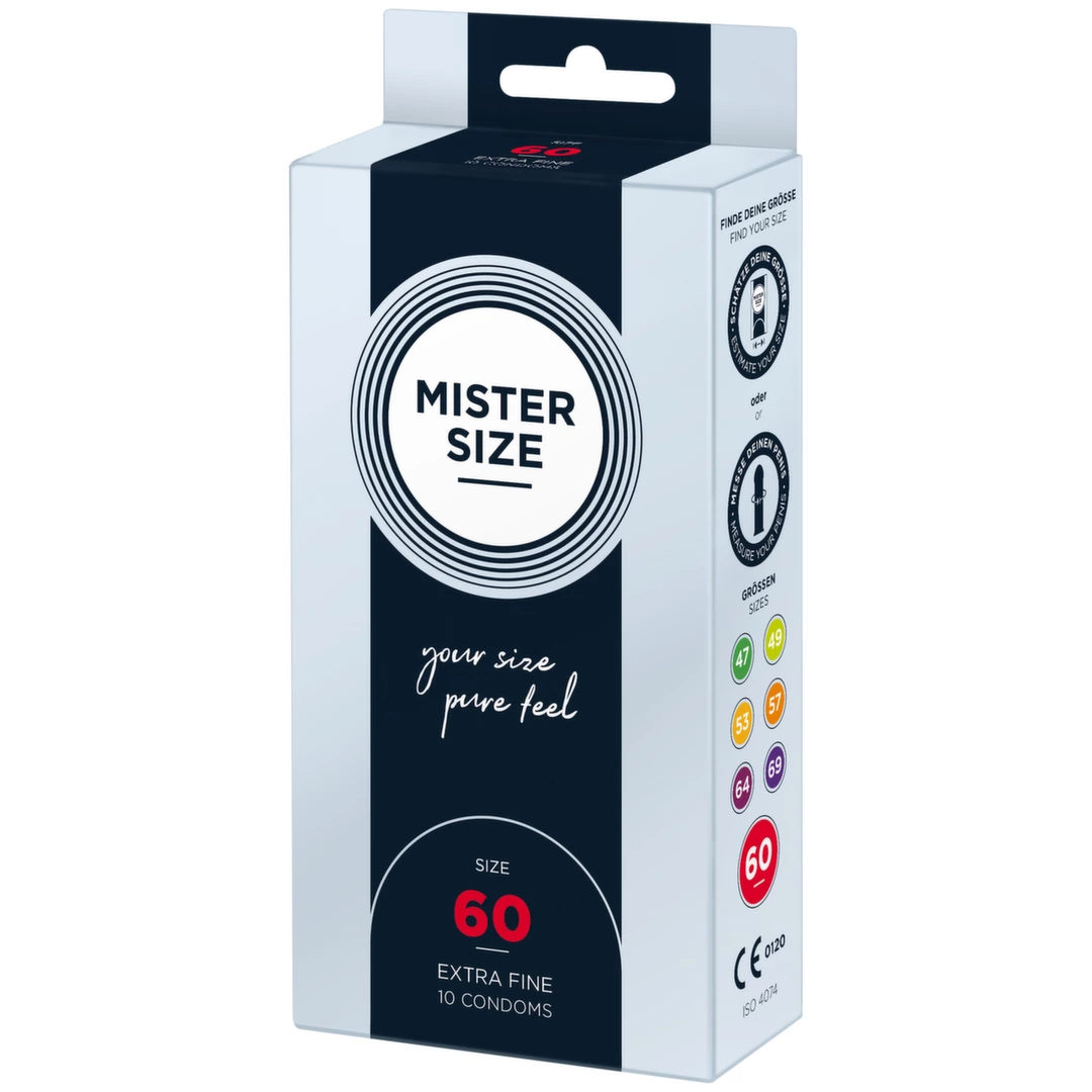 Mister Size 60 mm pritaikyto dydžio prezervatyvai, 10 vnt.