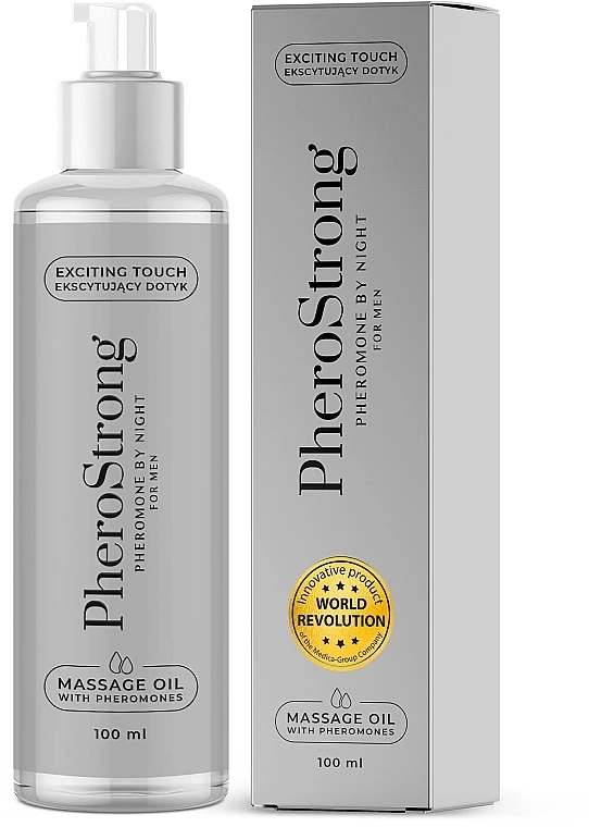 PheroStrong By Night masažo aliejus vyrams su feromonais, 100 ml