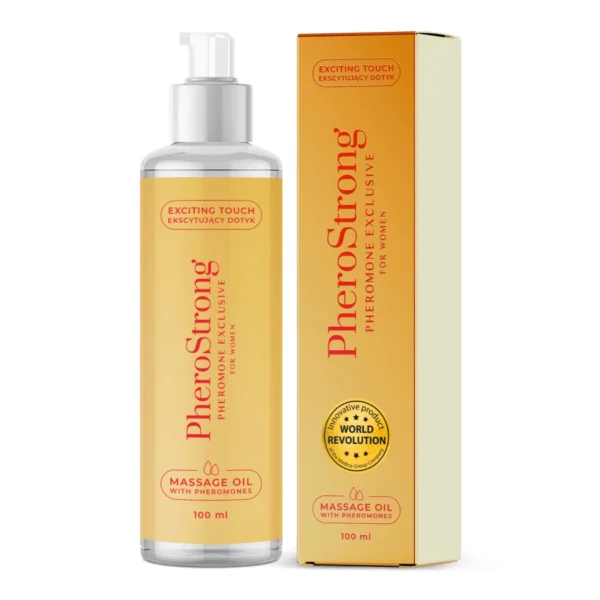 PheroStrong Exclusive masažo aliejus moterims su feromonais, 100 ml