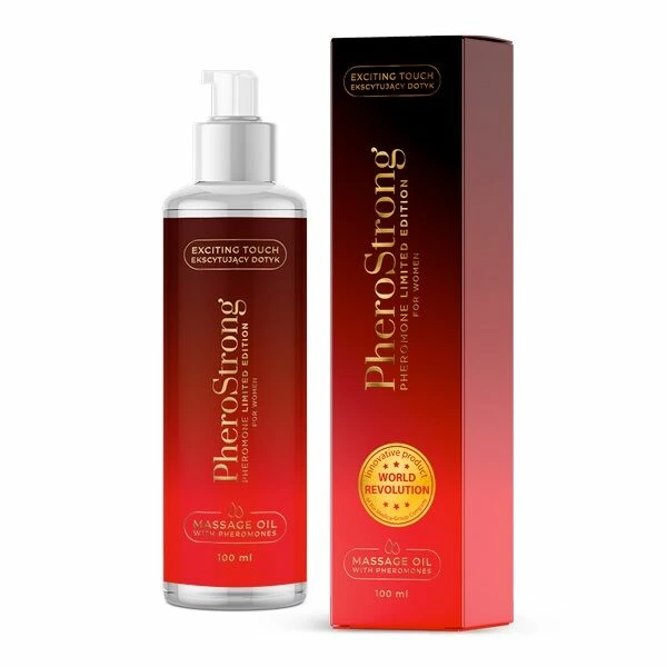 PheroStrong Limited Edition masažo aliejus moterims su feromonais, 100 ml