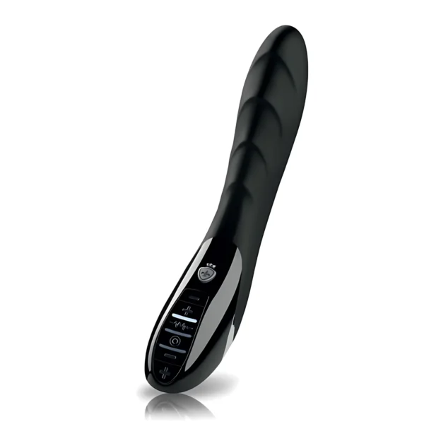 Mystim Sizzling Simon vibratorius su elektrostimuliacija, juodas, 27 cm