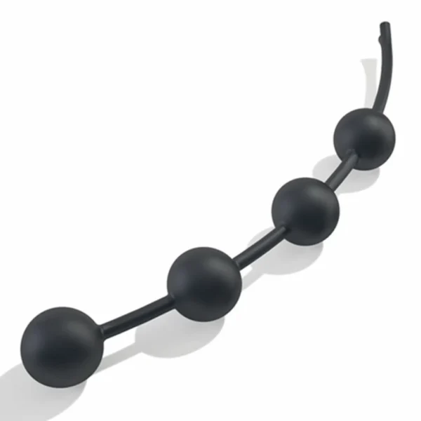 Mystim Booty Garland analiniai karoliukai elektrostimuliacijai, juodi, 40 cm