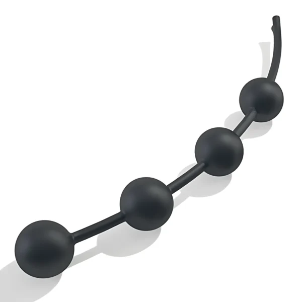 Mystim Booty Garland analiniai karoliukai elektrostimuliacijai, juodi, 40 cm