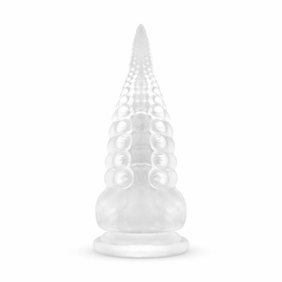 Mythical Mates Tentacle Play dildo iš TPE su siurbtuku, skaidrus, 22 cm