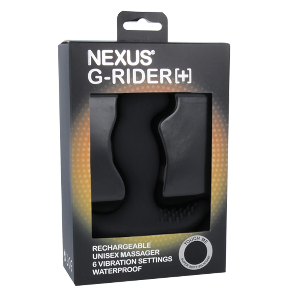 Nexus G-Rider+ vibruojantis prostatos masažuoklis iš silikono, juodas