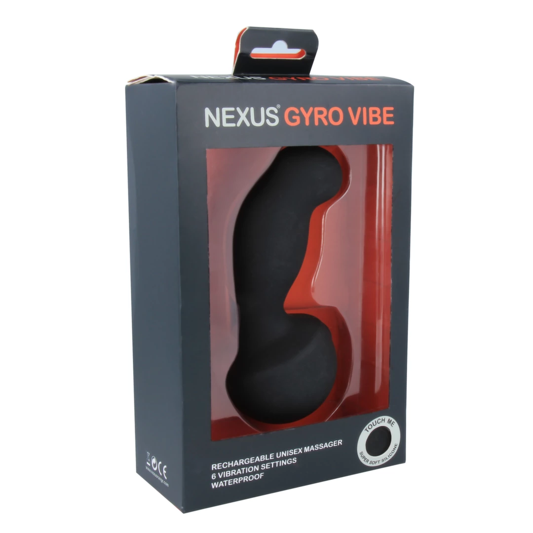 Nexus Gyro Vibe prostatos masažuoklis su dviem varikliais, juodas