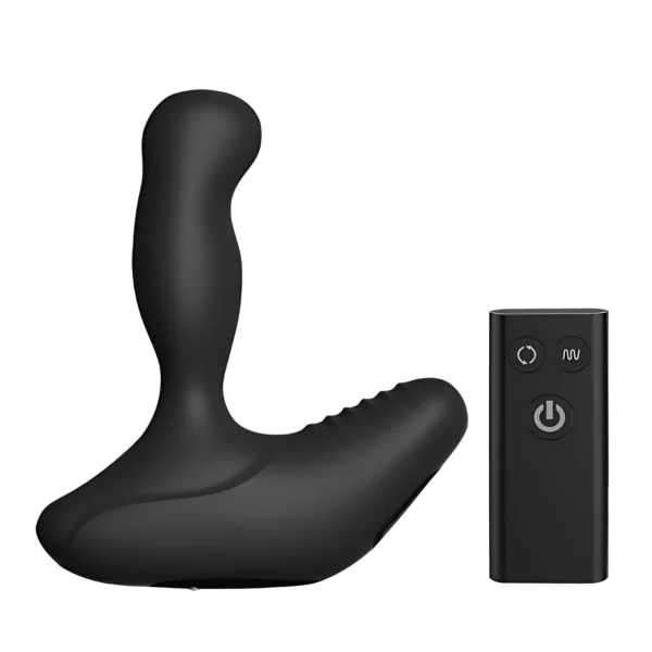 Nexus Revo Stealth prostatos masažuoklis su besisukančia galvute ir pulteliu, juodas