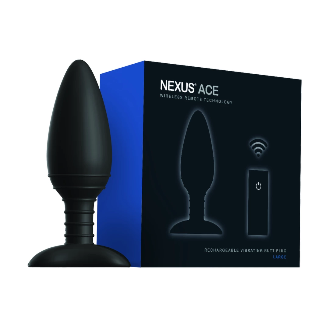 Nexus Ace L vibruojantis analinis kaištis su nuotolinio valdymo pulteliu, juodas