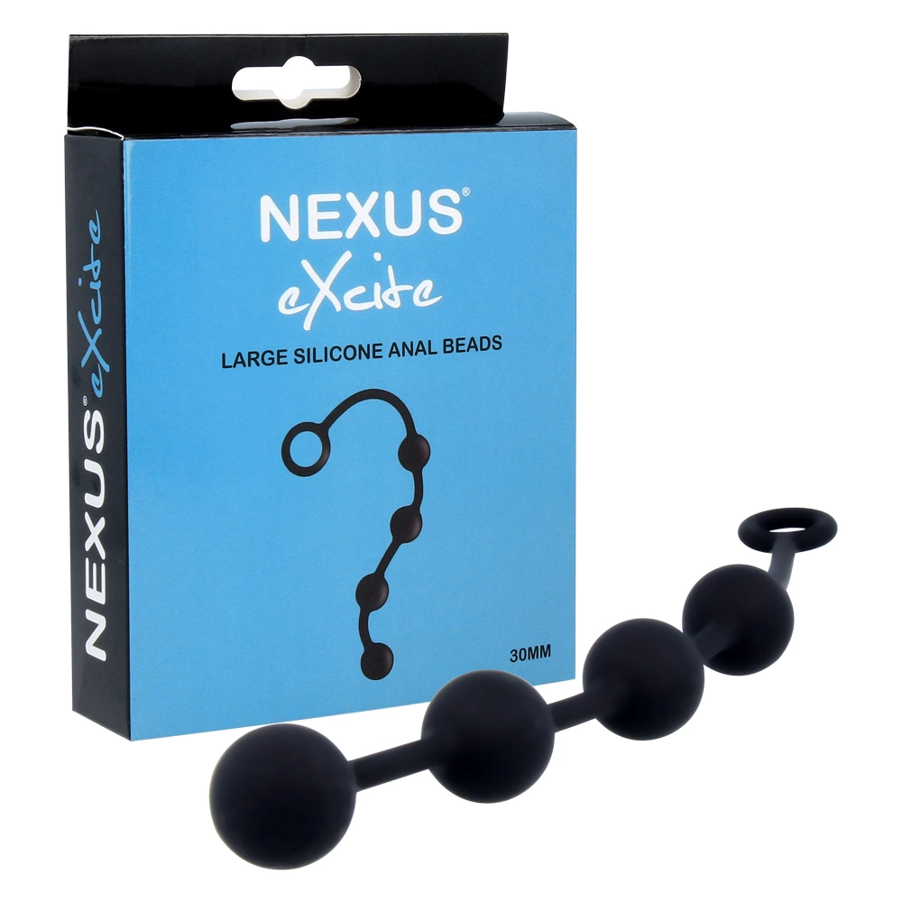 Nexus Excite Large silikoniniai analiniai karoliukai, 3 cm, juodi