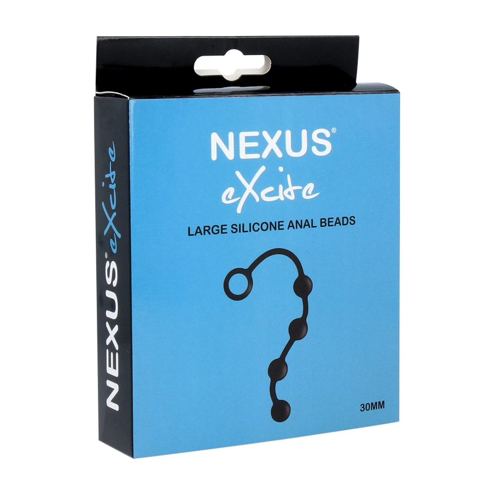Nexus Excite Large silikoniniai analiniai karoliukai, 3 cm, juodi
