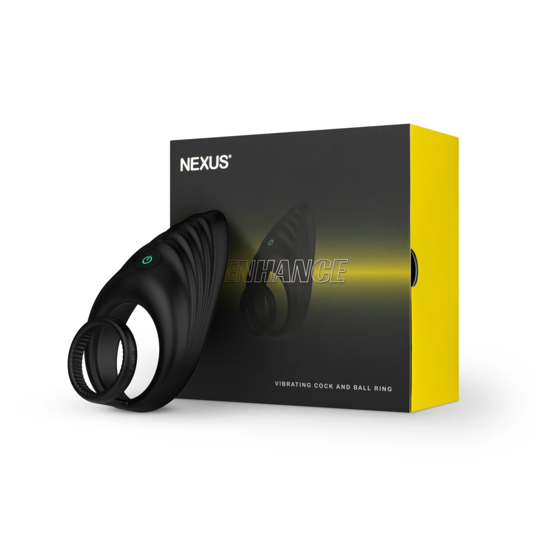 Nexus Enhance vibruojantis dvigubas varpos žiedas, įkraunamas, juodas