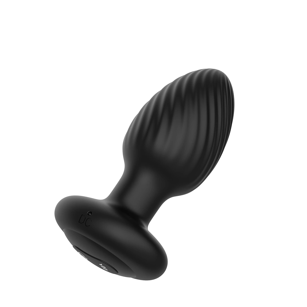 Nexus Tornado L besisukantis vibruojantis analinis kaištis su pulteliu, juodas