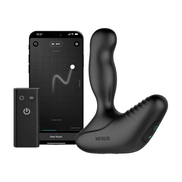 Nexus Revo Stealth sukamasis prostatos masažuoklis su pulteliu, juodas