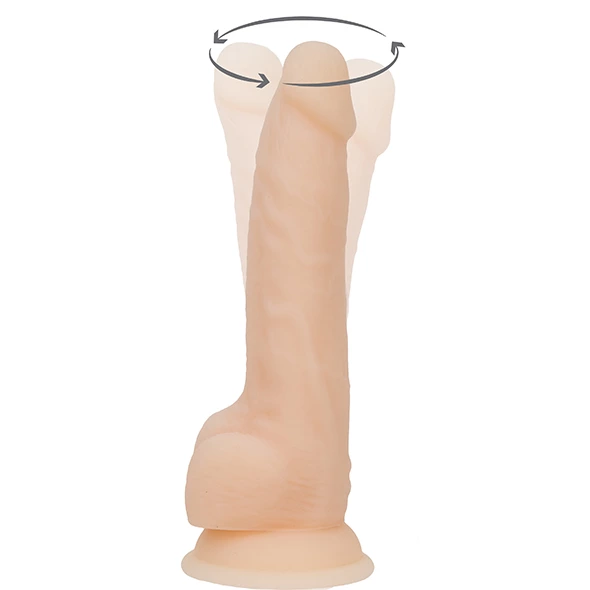 Naked Addiction Rotating realistiškas vibratorius su sukimu ir siurbtuku, Vanilla