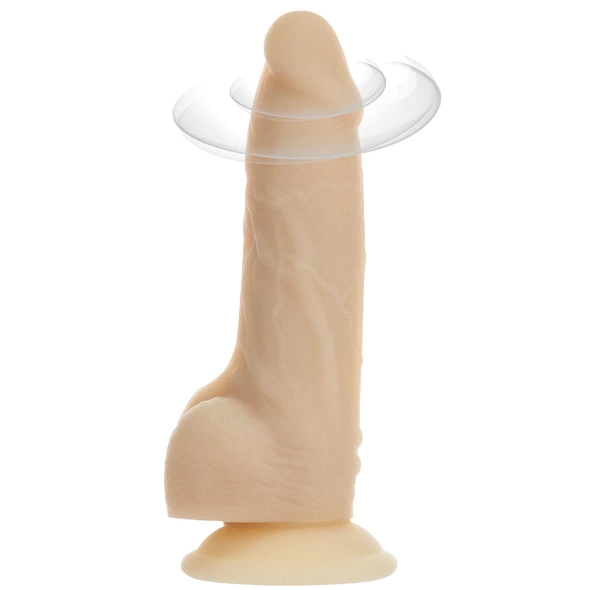 Naked Addiction realistiškas vibratorius su sukimu ir pulteliu, 18 cm, Vanilla