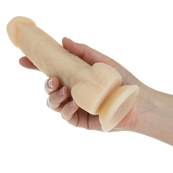 Naked Addiction realistiškas vibratorius su sukimu ir pulteliu, 18 cm, Vanilla