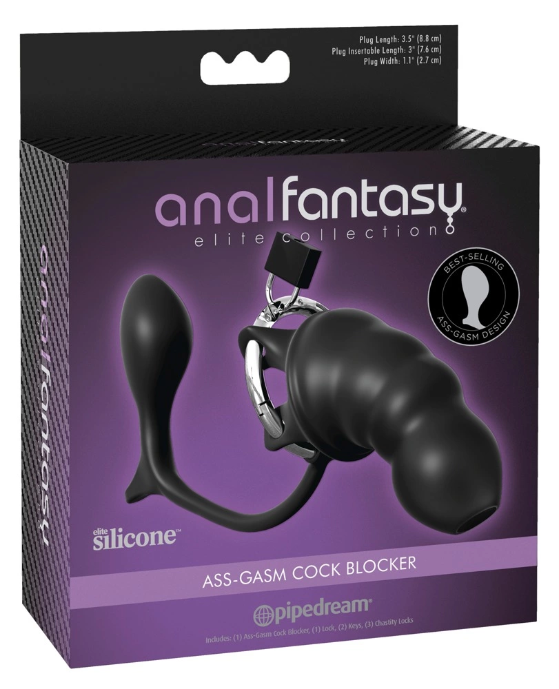 Anal Fantasy skaistybės narvelis su analiniu kaiščiu, silikonas ir plienas