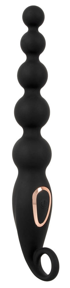Anos vibruojantys analiniai karoliukai, silikoniniai, juodi, 22,1 cm