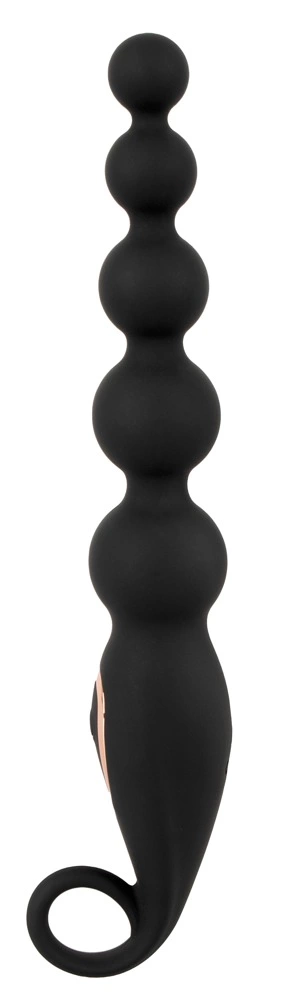 Anos vibruojantys analiniai karoliukai, silikoniniai, juodi, 22,1 cm