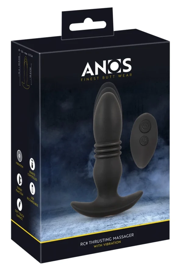 Anos RC analinis kaištis su stūmimo judesiu, vibracija ir pulteliu, juodas