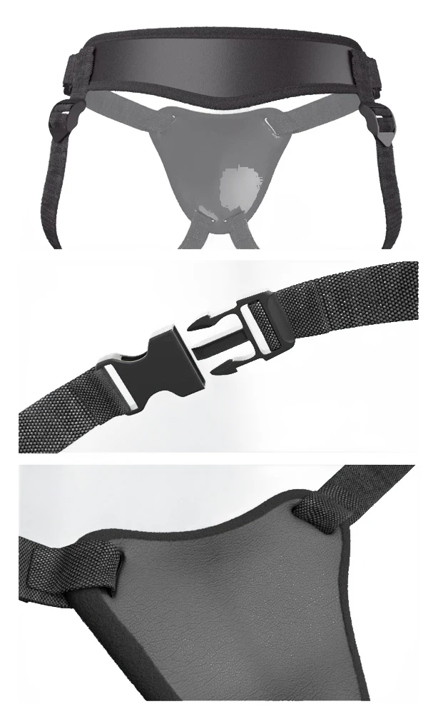 Body Dock Elite strap-on diržai su silikonine jungiamąja plokštele, juodi