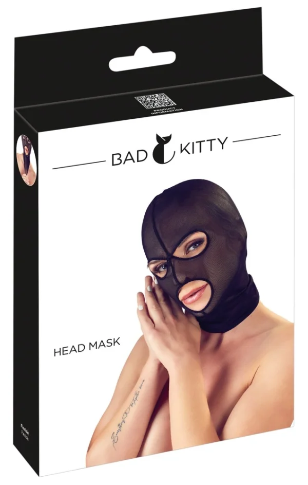 Bad Kitty Powernet galvos kaukė su angomis akims ir burnai, juoda