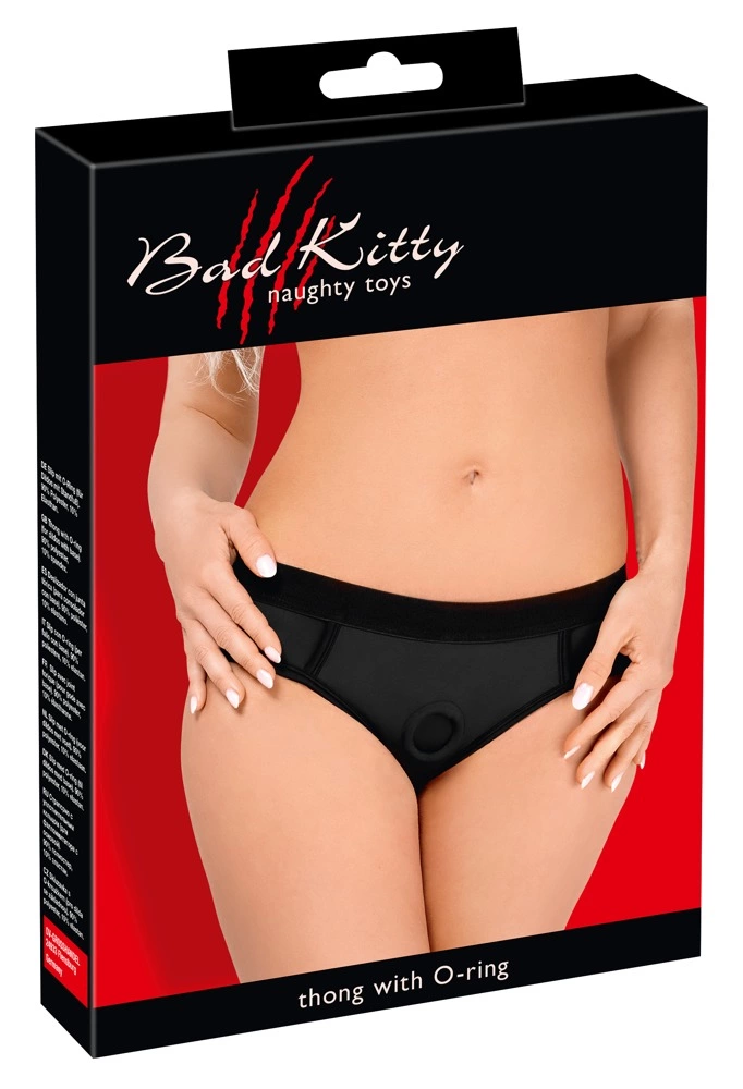 Bad Kitty strap-on kelnaitės iš mikropluošto, juodos, L