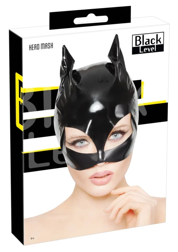 Black Level blizgi kačiukės kaukė su ausytėmis, juoda, S-L