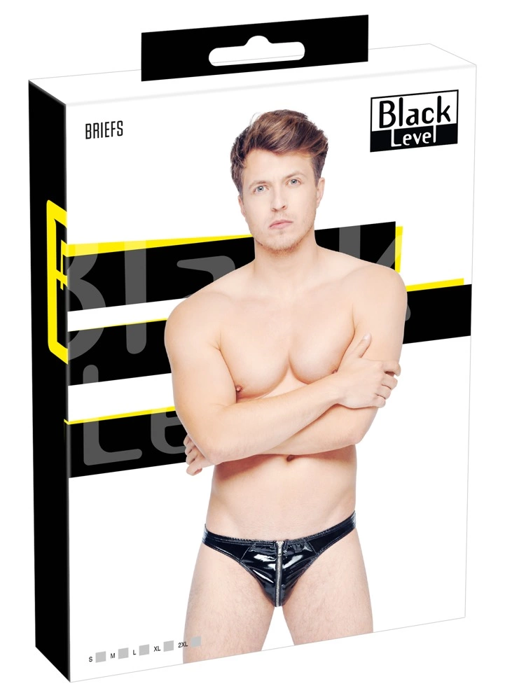 Black Level blizgios vyriškos trumpikės su užtrauktuku, XL