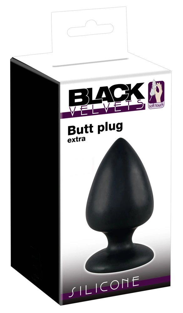 Black Velvets XXL silikoninis analinis kaištis su siurbtuku, 14 cm