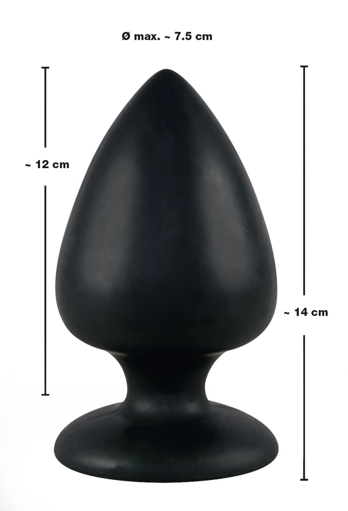 Black Velvets XXL silikoninis analinis kaištis su siurbtuku, 14 cm
