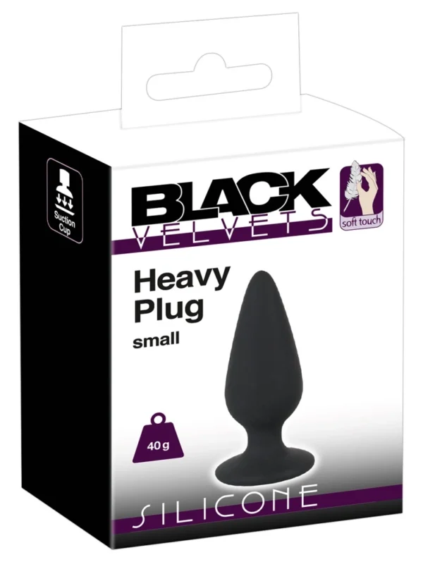 Black Velvets kūginis analinis kaištis iš silikono, mažas, juodas