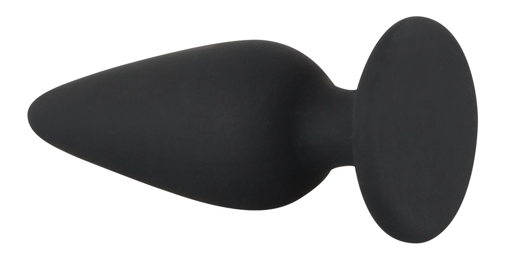 Black Velvets kūginis analinis kaištis iš silikono, mažas, juodas