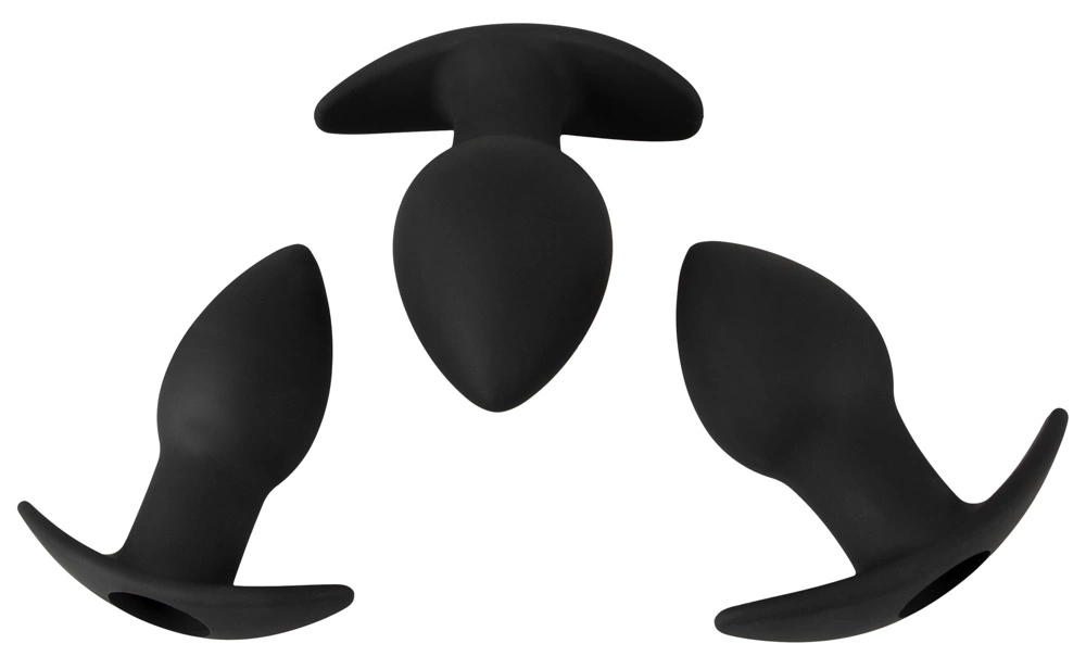 Black Velvets analinių kaiščių rinkinys su vibruojančia kulka, 3 vnt., juodas