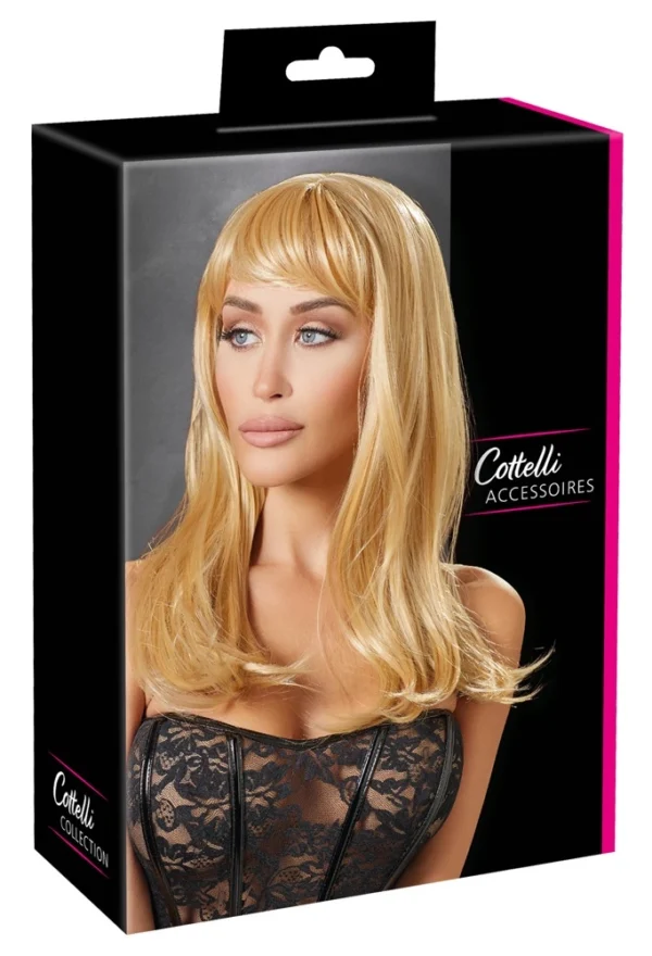 Cottelli Accessories tiesi šviesių plaukų peruka, reguliuojama, 45 cm