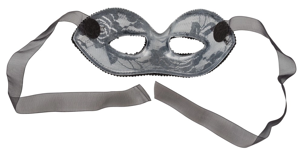 Cottelli Accessories nėriniuota akių kaukė su kaspinu, juoda