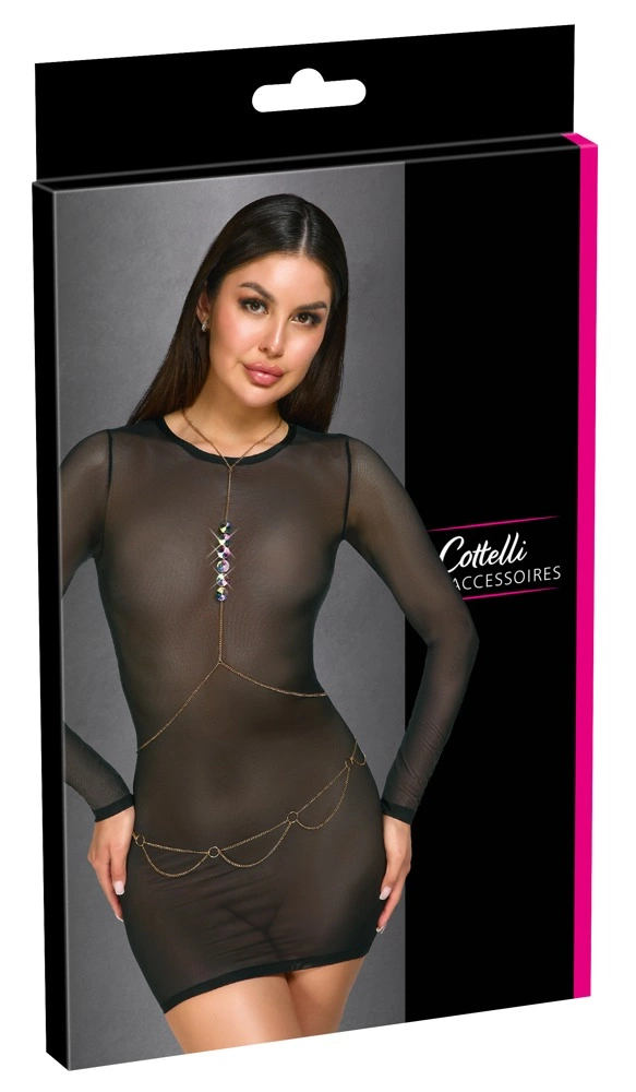 Cottelli Accessoires auksinės spalvos kūno grandinėlė su holograminiais elementais