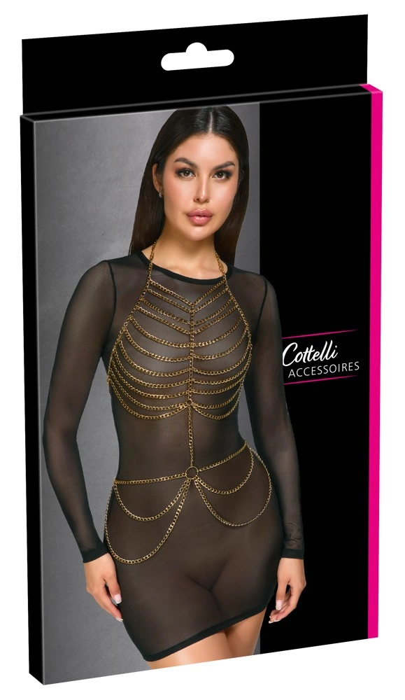 Cottelli Accessories auksinė kūno grandinėlė, reguliuojama, dviejų dalių