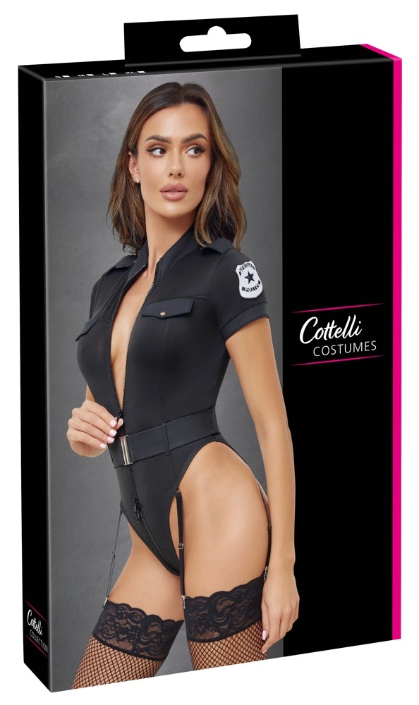 Cottelli Costumes policininkės kostiumas, juodas bodis su diržu, S