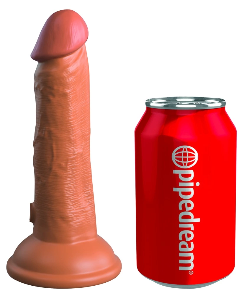 King Cock Elite 6″ realistiškas vibratorius su siurbtuku, dvigubo tankio silikonas