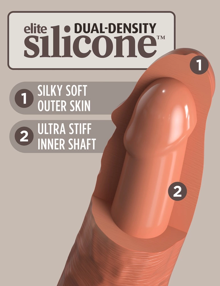 King Cock Elite 6″ realistiškas vibratorius su siurbtuku, dvigubo tankio silikonas