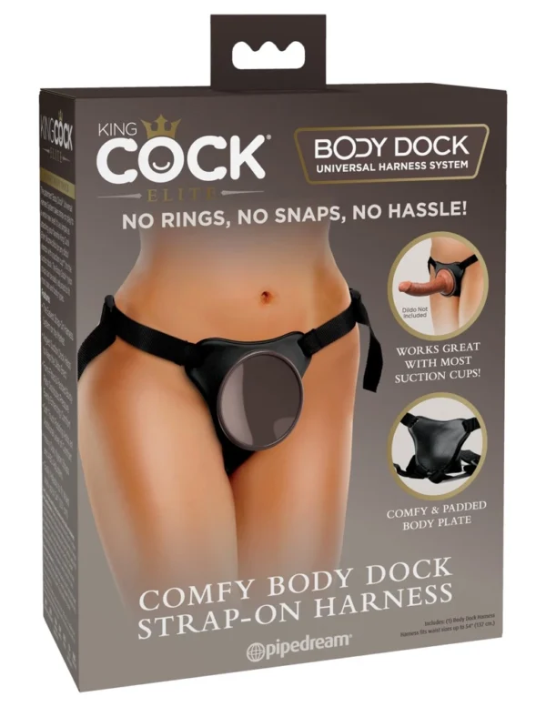 King Cock Elite Comfy Body Dock strap-on diržai su paminkštinta plokšte