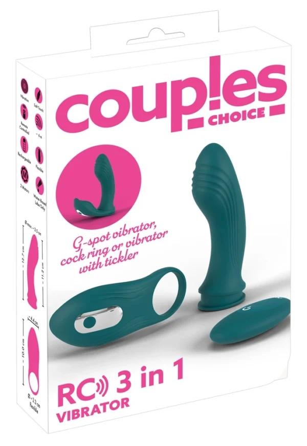 Couples Choice vibratorius poroms 3 viename: G taško vibratorius, žiedas ir pultelis